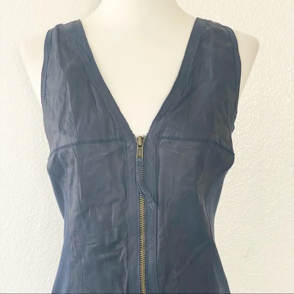 ILLIA Blue Leather Blouse - Picture 3 of 8